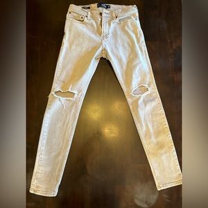 Men’s Hollister Super Skinny Tan Ripped Jean W30 L32
